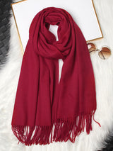 [Rouge Vineux] SilkSilky-FR Laine Écharpes 004
