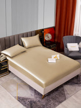 22Momme 3 pièces soie 1x drap housse+2x taies d‘oreiller