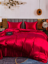 [Rouge Vineux] SilkSilky-FR Parure de Lit Soie 003