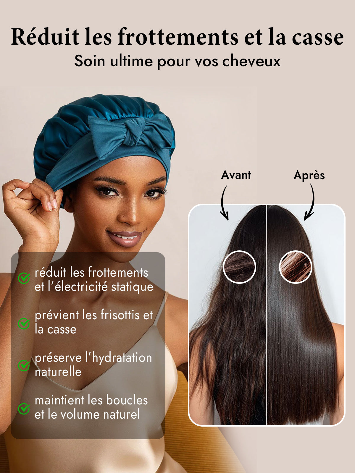 [Bleu Royal] SilkSilky-FR Soie Sleep Cap 003