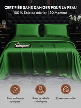 [Vert Foncé] SilkSilky-FR 30Momme Taies d'Oreiller 007