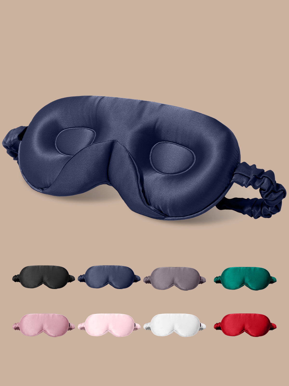 [Bleu Foncé] SilkSilky-FR Soie Eye Mask 001