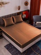 [Café] SilkSilky-FR Parure de Lit Soie 001