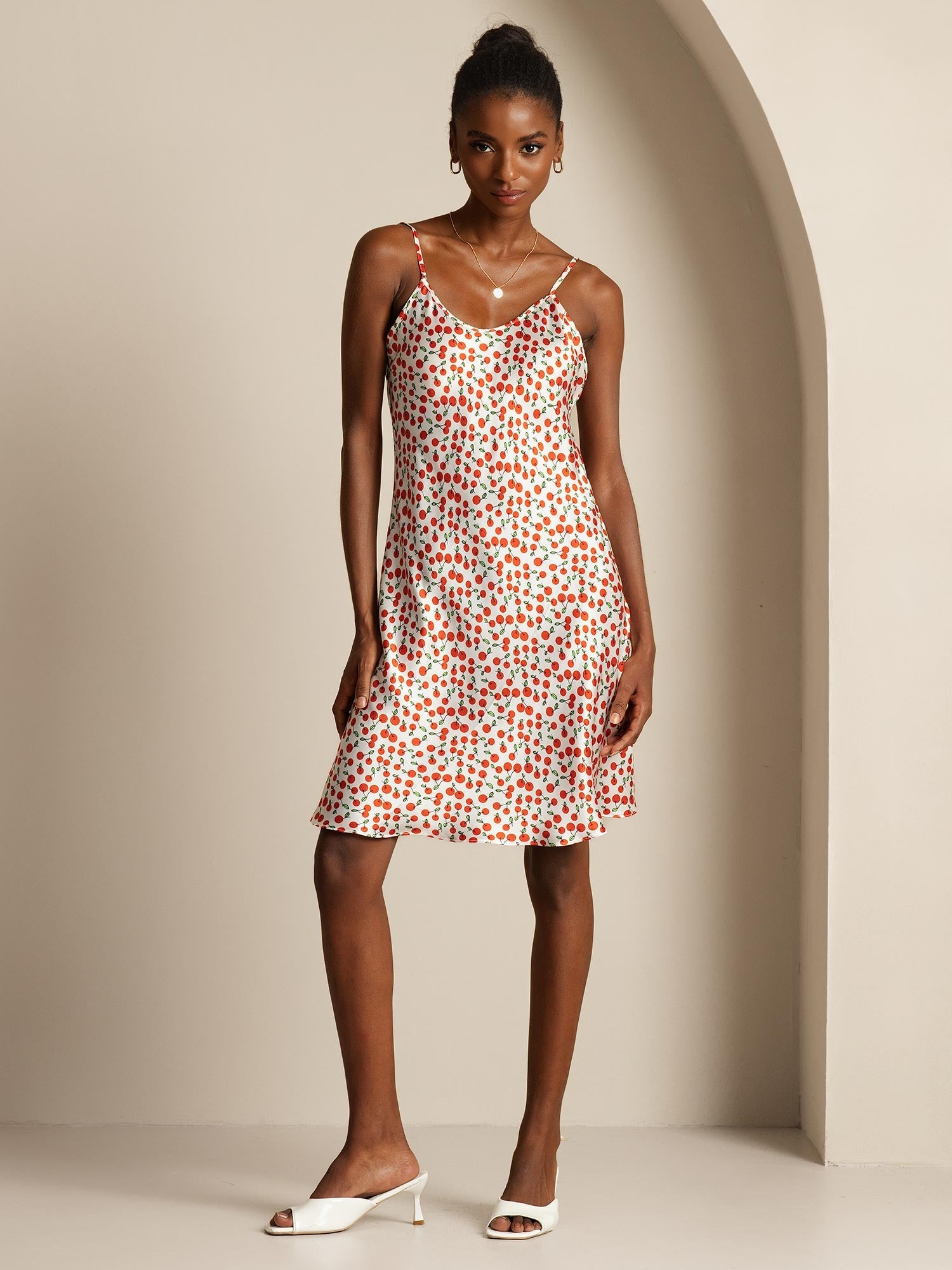 [Cerise] SilkSilky-FR Pure Soie Dress 001,