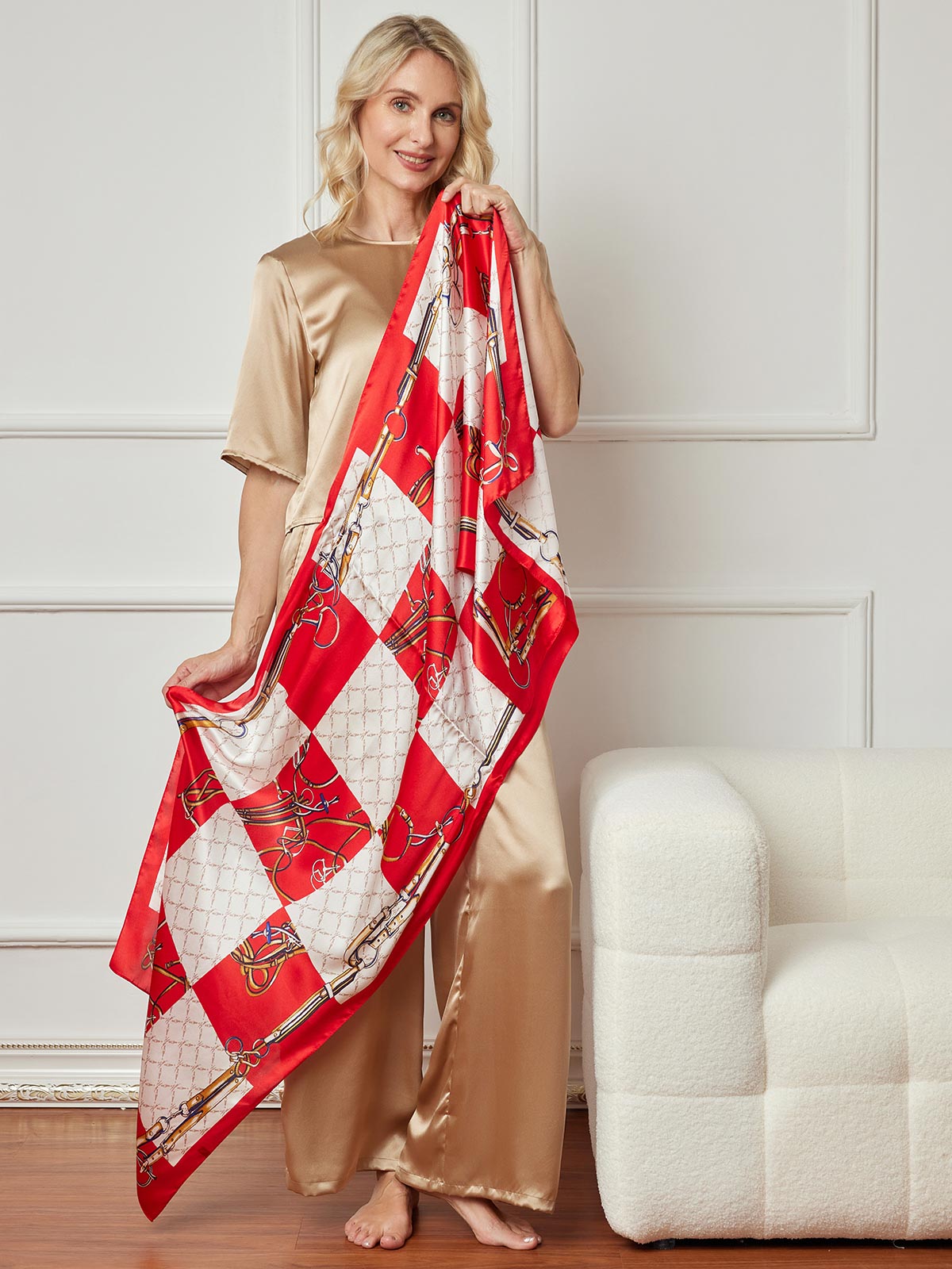 [P022] SilkSilky-FR Pure Soie Scarf 005,