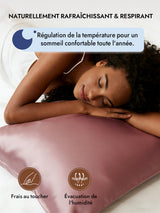 [Mauve Pâle] SilkSilky-FR 19Momme Taies d'Oreiller 005