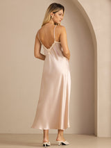 [Rose] SilkSilky-FR Sleeveless V Neck Robes 002