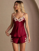 [Rouge Vineux] SilkSilky-FR Sleeveless V Neck Ensemble Camisole 004