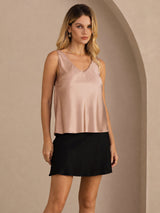 [Toscane] SilkSilky-FR Sleeveless V Neck Top À Fines Brides 006