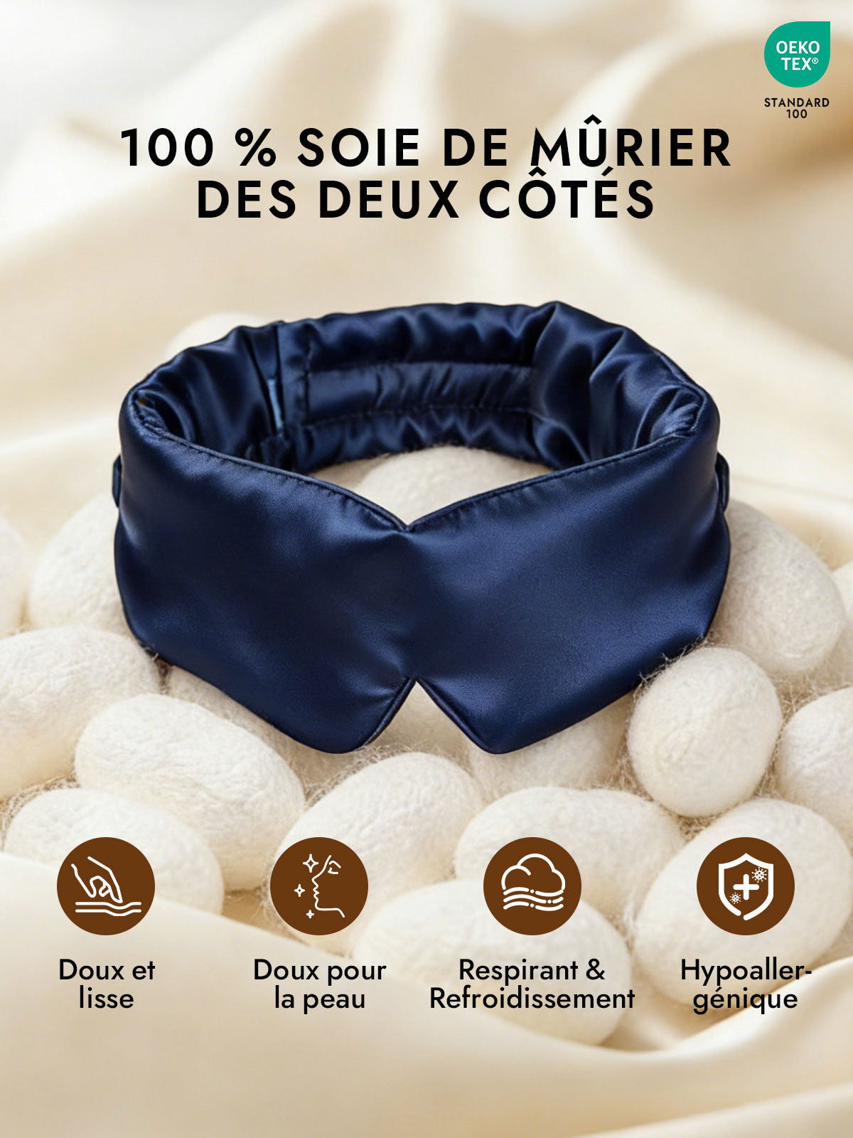 [Bleu Foncé] SilkSilky-FR 19Momme Pure Silk Eye Mask 002