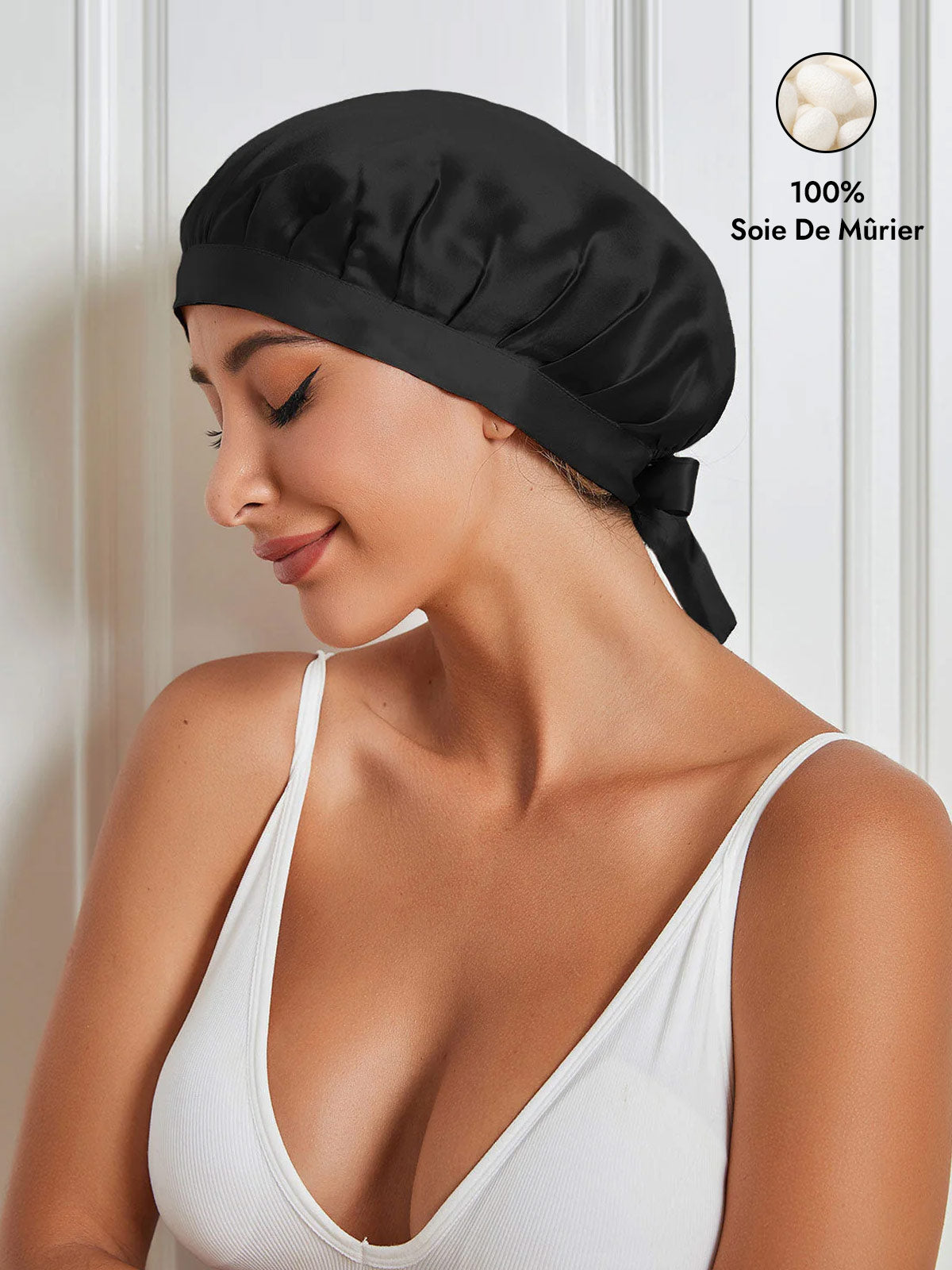 [Noir] SilkSilky-FR Bonnets de Nuit 001