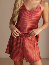 [Ginkgo Bordeaux] SilkSilky-FR Sleeveless V Neck Ensemble Camisole 004