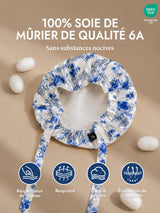 [Porcelaine Bleu Et Blanc] SilkSilky-FR Bonnets de Nuit 002