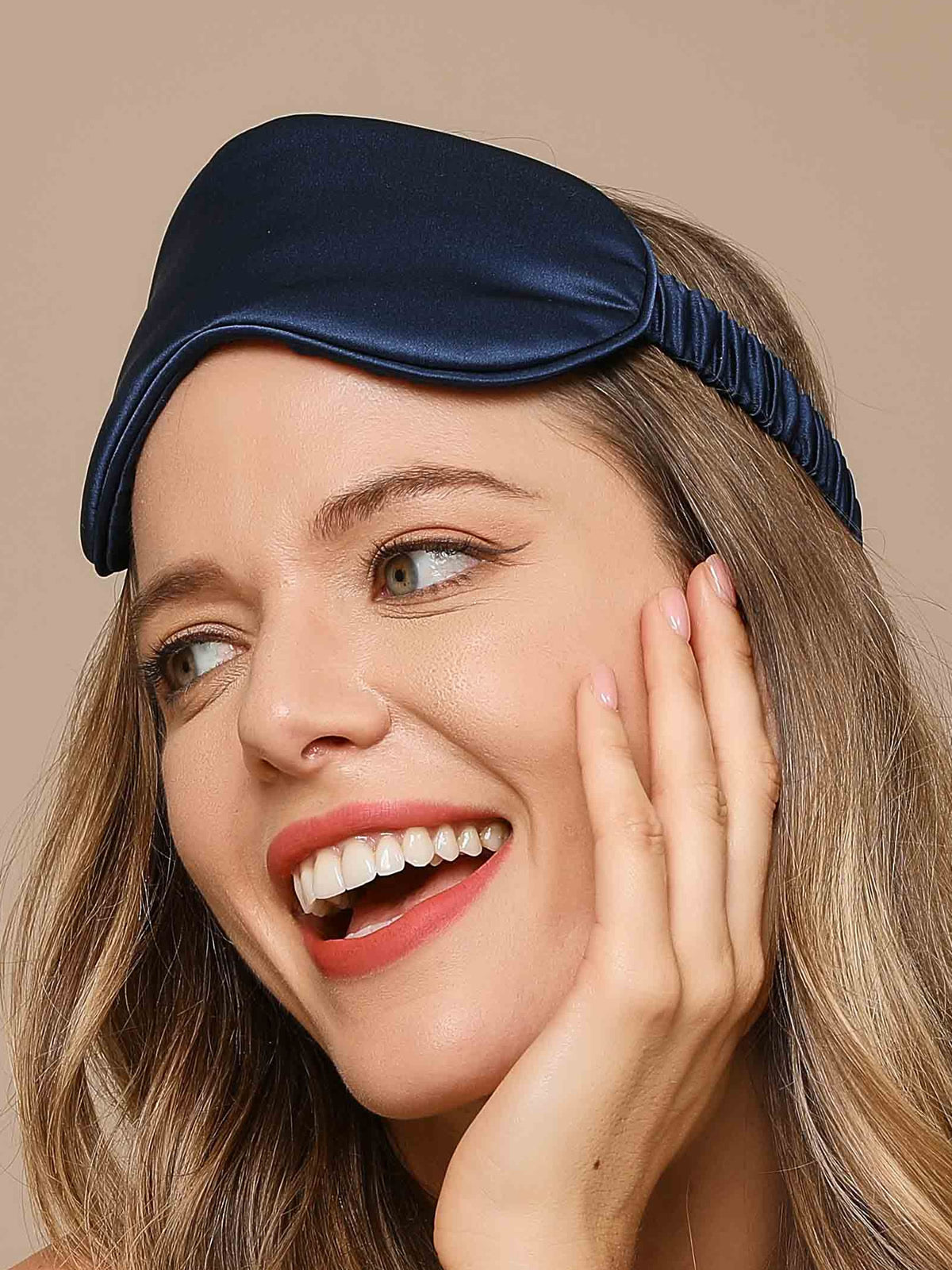 [Bleu Foncé] SilkSilky-FR Masques pour les Yeux 004