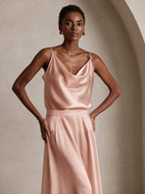 [Toscane] SilkSilky-FR Spaghetti Strap Cowl Neck Top À Fines Brides 001
