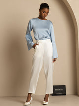 [Blanc] SilkSilky-FR 19Momme Soie Womens Pants 006