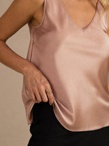 [Toscane] SilkSilky-FR Sleeveless V Neck Top À Fines Brides 004