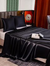 [Noir] SilkSilky-FR Parure de Lit Soie 004