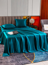 [Bleu Royal] SilkSilky-FR Parure de Lit Soie 005