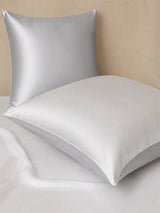 [GrisClair+Blanc] SilkSilky-FR Parure de Lit Soie 003