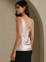 [Gris Ombre] SilkSilky-FR Sleeveless V Neck Top À Fines Brides 002