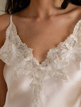 [Beige] SilkSilky-FR Sleeveless V Neck Ensemble Camisole 004