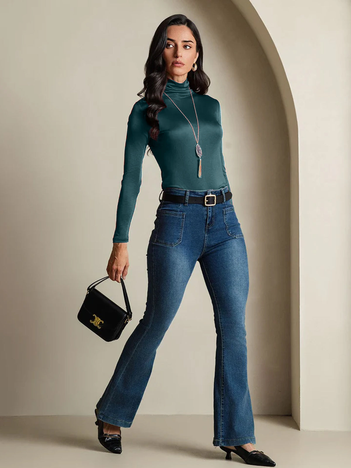 [Vert Foncé] SilkSilky-FR Soie Womens T-Shirt 006,