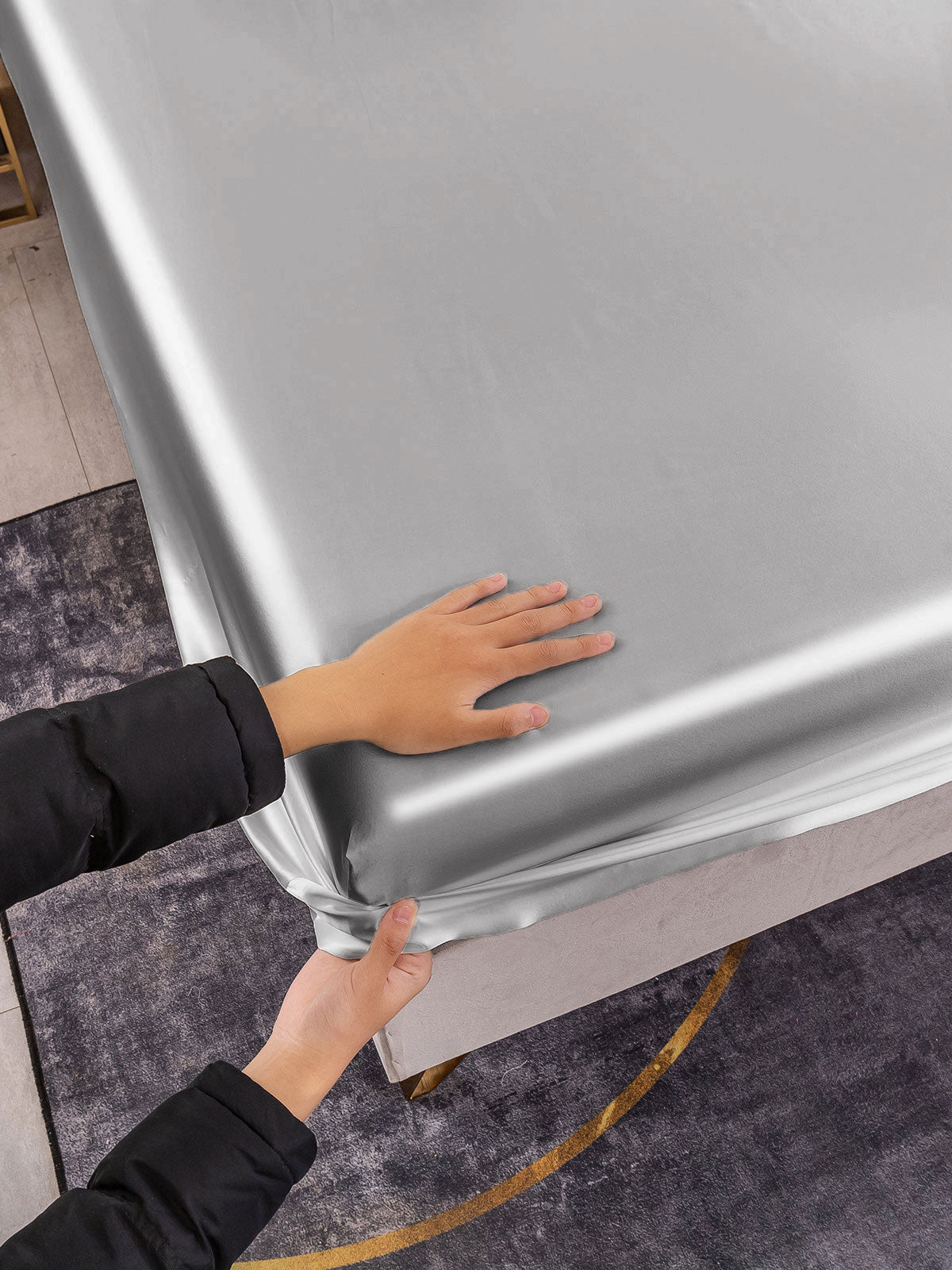 [Argent] SilkSilky-FR 25Momme Pure Soie Sheet 006