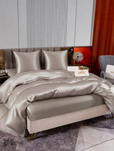 [Gris] SilkSilky-FR Parure de Lit Soie 003