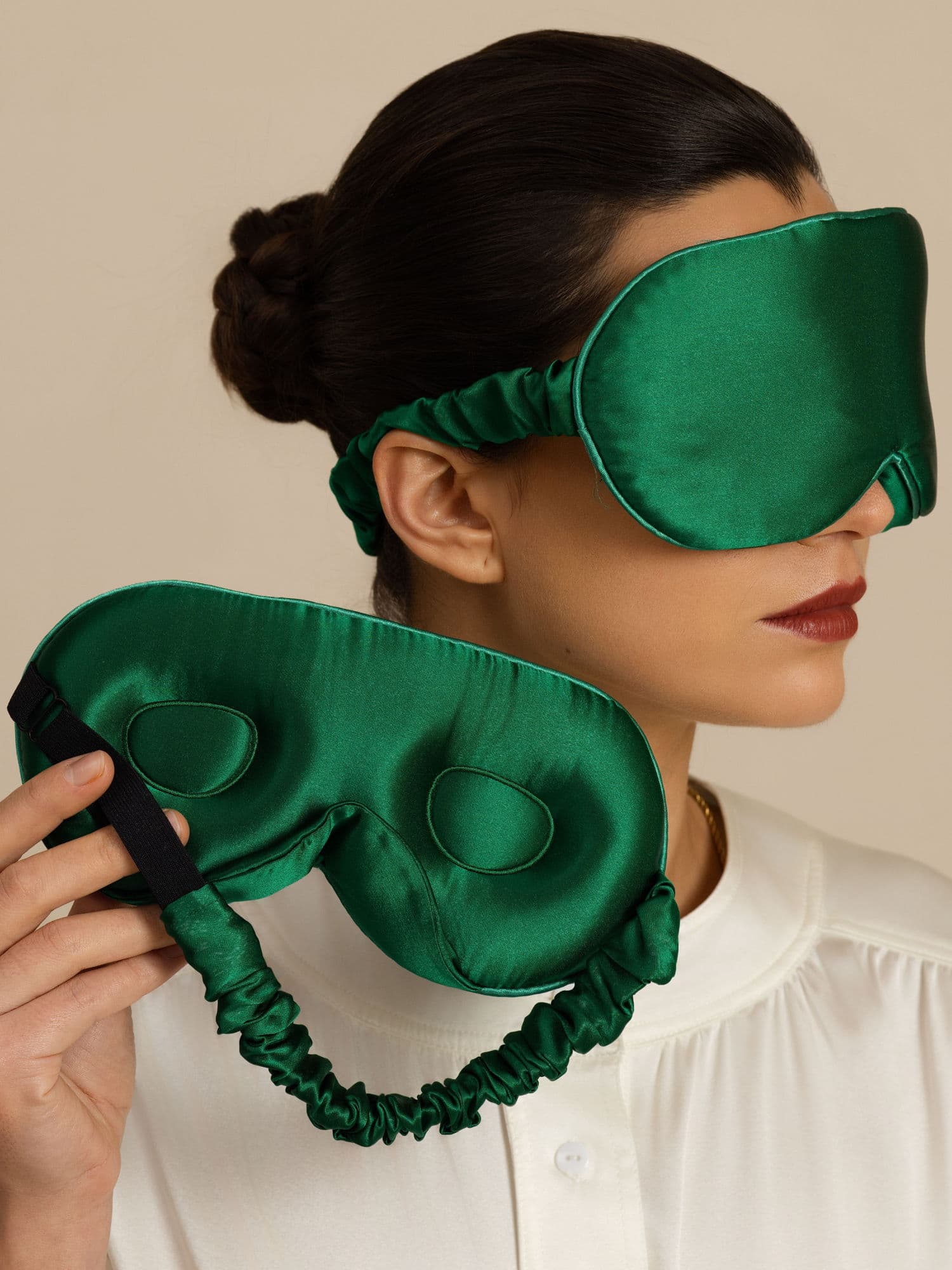[Vert Foncé] SilkSilky-FR 22Momme Masques pour les Yeux 001