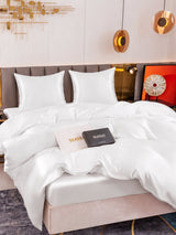 [Blanc] SilkSilky-FR Parure de Lit Soie 005