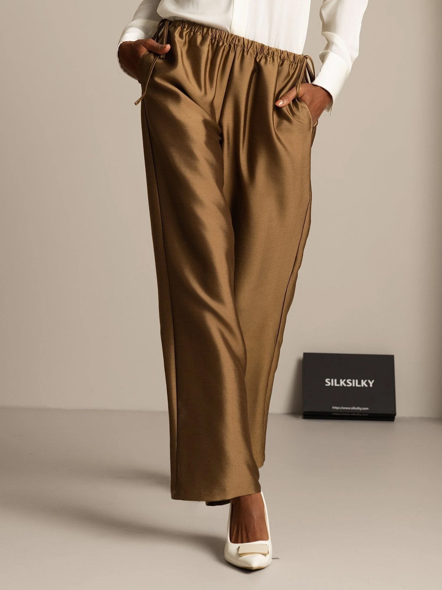 [Bronze] SilkSilky-FR 32Momme Soie Womens Pants 006,