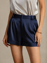 [Bleu Foncé] SilkSilky-FR Femme Shorts 003