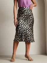 [Leopard] SilkSilky-FR 19Momme Pure Soie Skirt 005,