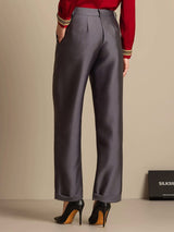 [Gris] SilkSilky-FR 32Momme Soie Womens Pants 002