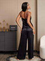 [Noir] SilkSilky-FR Fines Brides Col V Ensemble Camisole 002