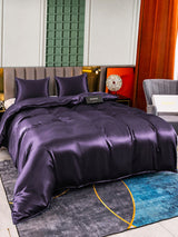 [Violet Foncé] SilkSilky-FR Parure de Lit Soie 004