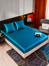 [Bleu Royal] SilkSilky-FR Parure de Lit Soie 002