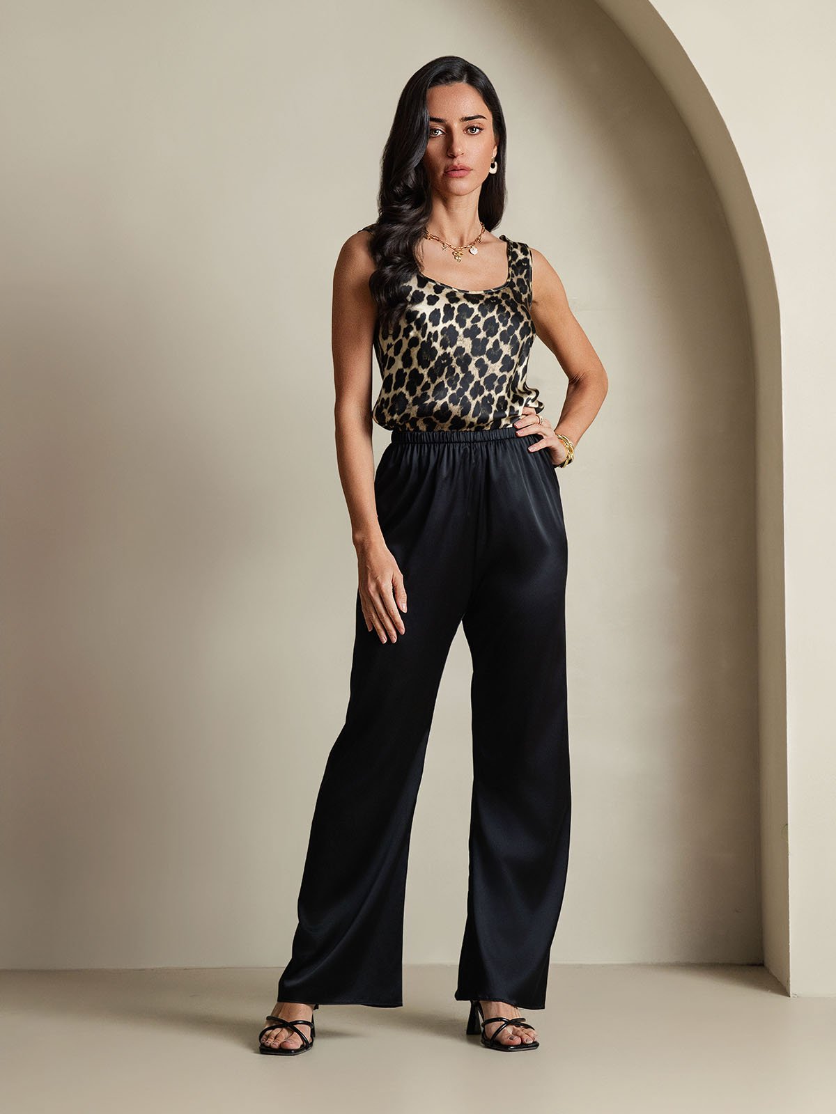 [Leopard] SilkSilky-FR 19Momme Soie Camisoles 008