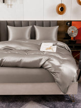 [Gris] SilkSilky-FR Parure de Lit Soie 007