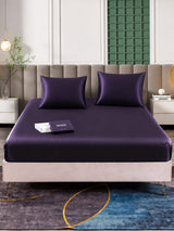 [Violet Foncé] SilkSilky-FR Parure de Lit Soie 002