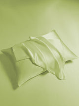 [Vert Menthe] SilkSilky-FR Parure de Lit Soie 006