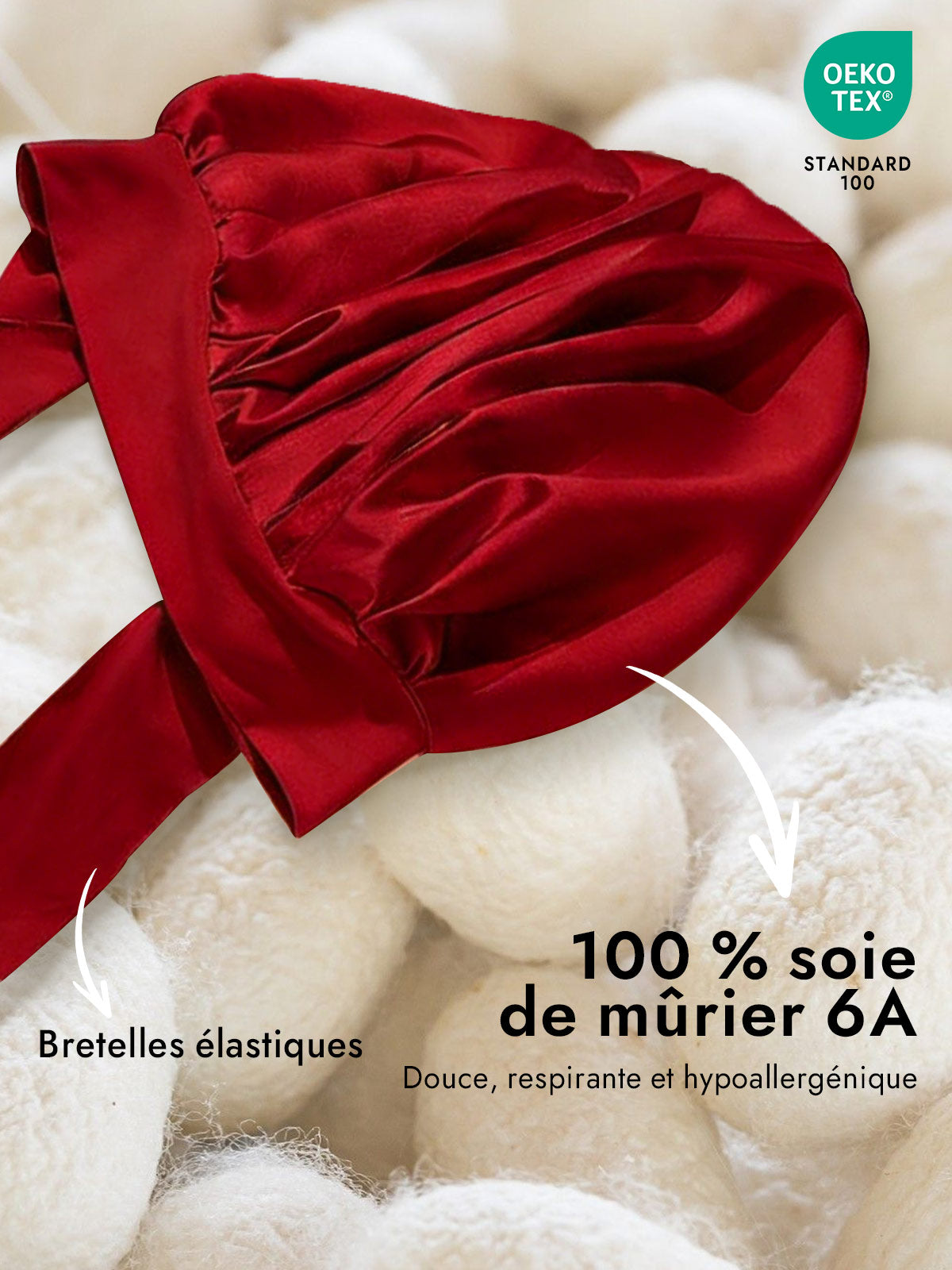 [Rouge Vineux] SilkSilky-FR Soie Sleep Cap 002