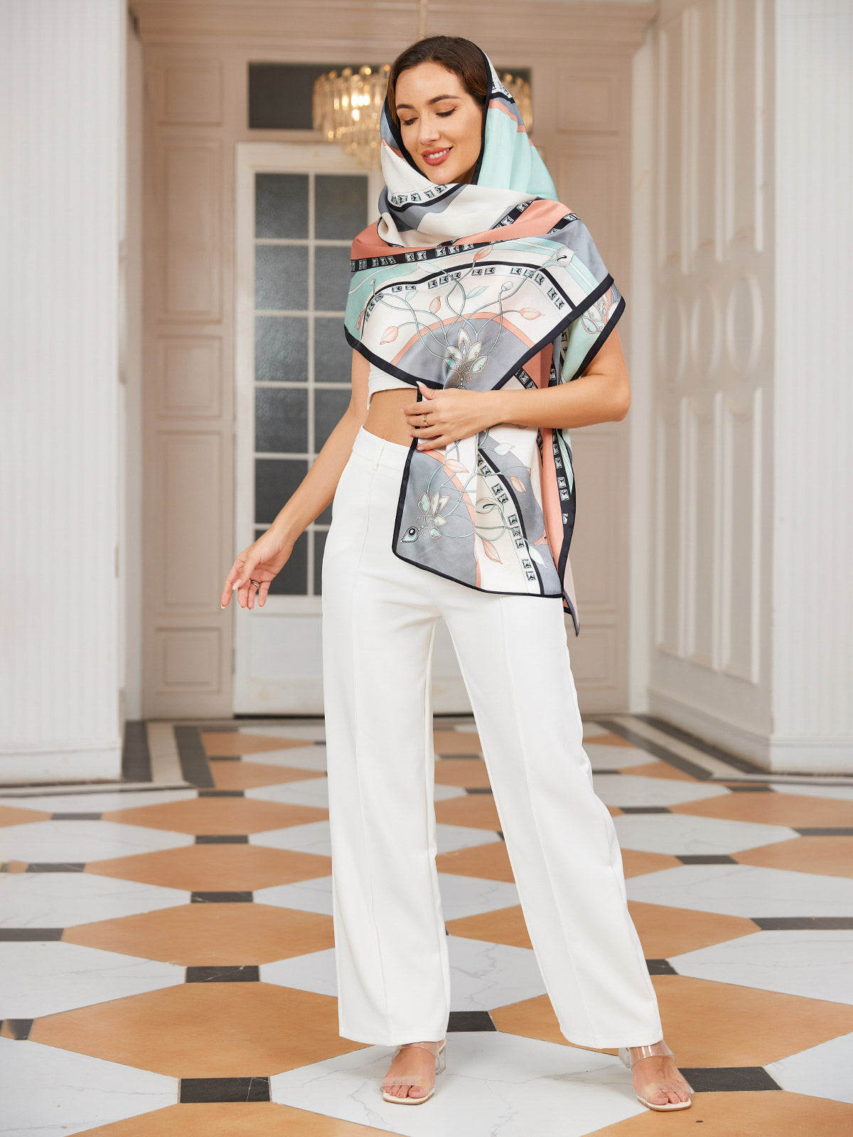 [P030] SilkSilky-FR Pure Soie Scarf 005,