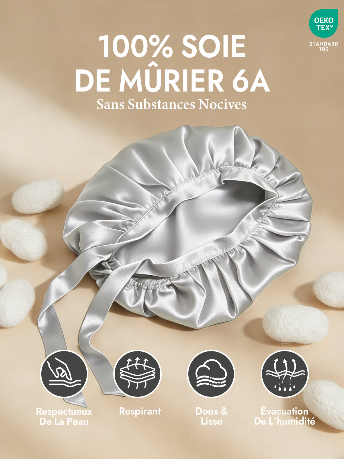 [Argent] SilkSilky-FR Bonnets de Nuit 002