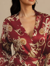 [Dragon Bordeaux] SilkSilky-FR Trois-quart Femme Peignoir 006