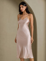 [Gris Ombre] SilkSilky-FR Sleeveless V Neck Robes 007