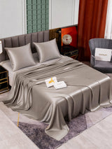 [Gris] SilkSilky-FR Parure de Lit Soie 002