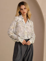 [Fleur de Sauge] SilkSilky-FR Long Sleeve Lapel Collar Blouse 003