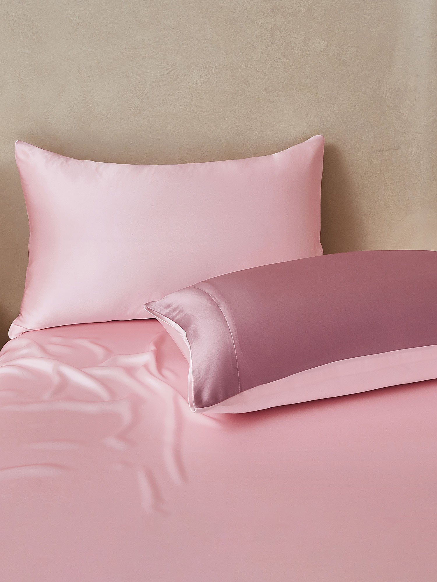 [MauvePâle+RoseClair] SilkSilky-FR 19Momme Pure Soie Bedding Set 003,